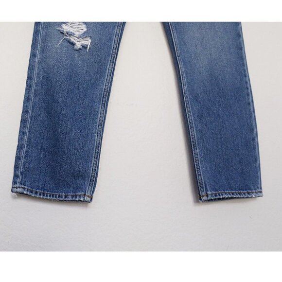 & Other Stories High Waist Distressed Slim Fit Denim Jean Mid Blue Size 28 $119 - Picture 8 of 15